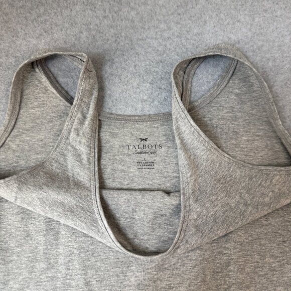 Talbots Womens Gray Scoop Neck Tank Top Casual Summer Layering Casual Size Large - Picture 10 of 12